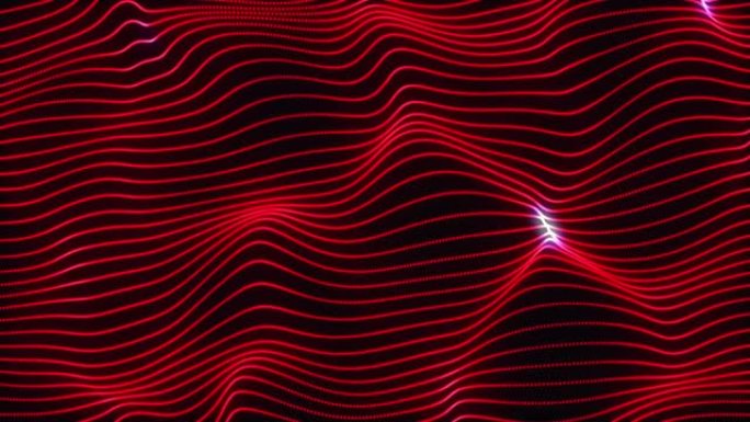 红色trap代码形成波浪背景。创意数字波浪纹理