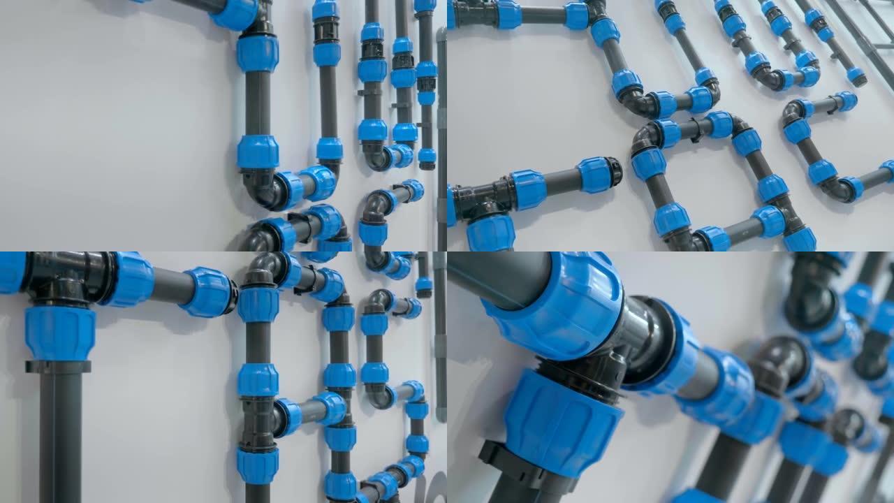 用于供水和排污系统的新型现代塑料管，三通，弯管