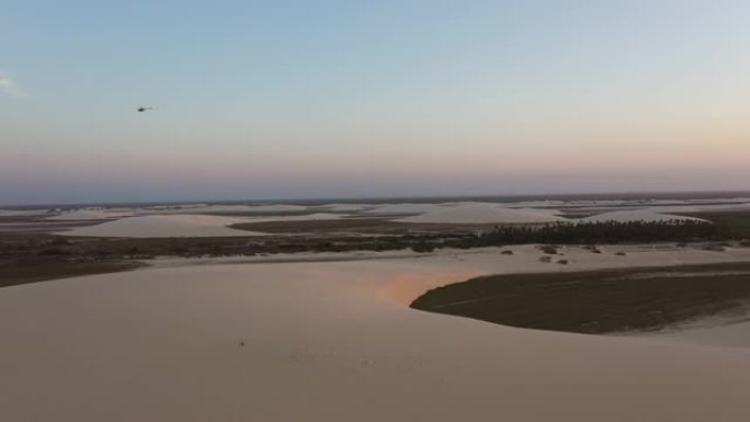 巴西塞阿拉的Jericoacoara沙丘的高角度视图