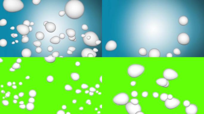 3D动画复活节彩蛋下降绿色屏幕循环背景。