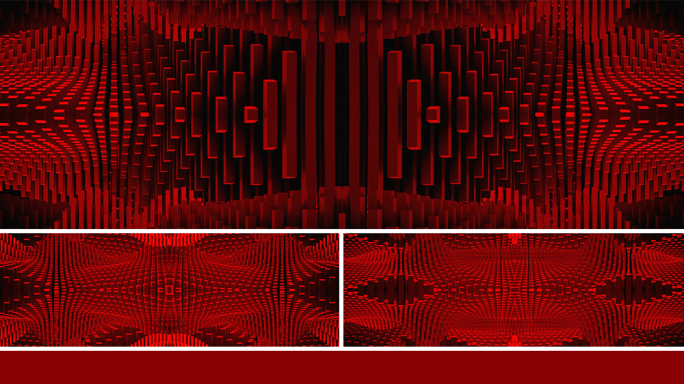 【宽屏时尚背景】红黑矩阵方柱光影曲线空间