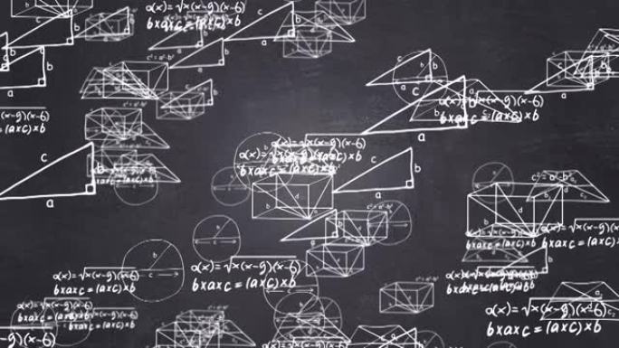 数学理论与数学公式方程涂鸦手写移动循环背景