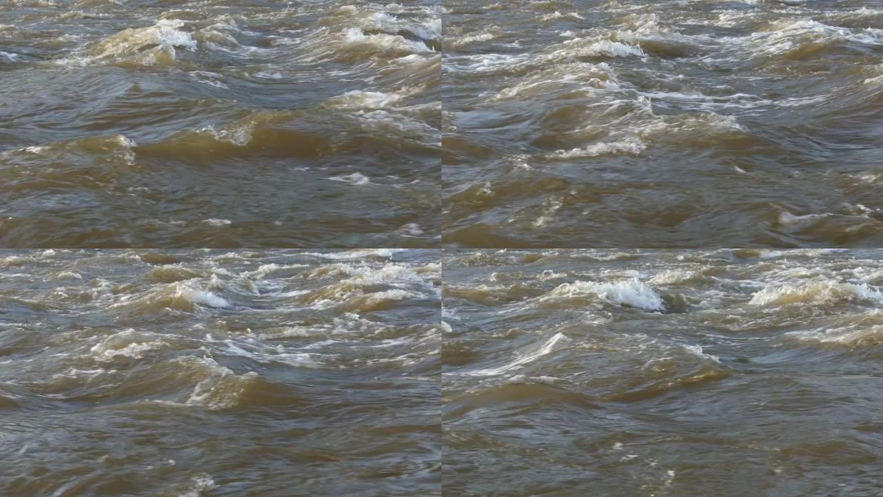 河流的波浪形表面