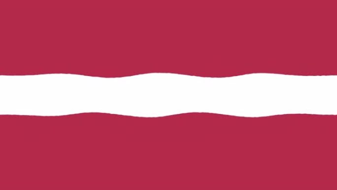 拉脱维亚4k红色动画背景的风格化挥舞旗帜，手绘卡通动画，无缝循环。