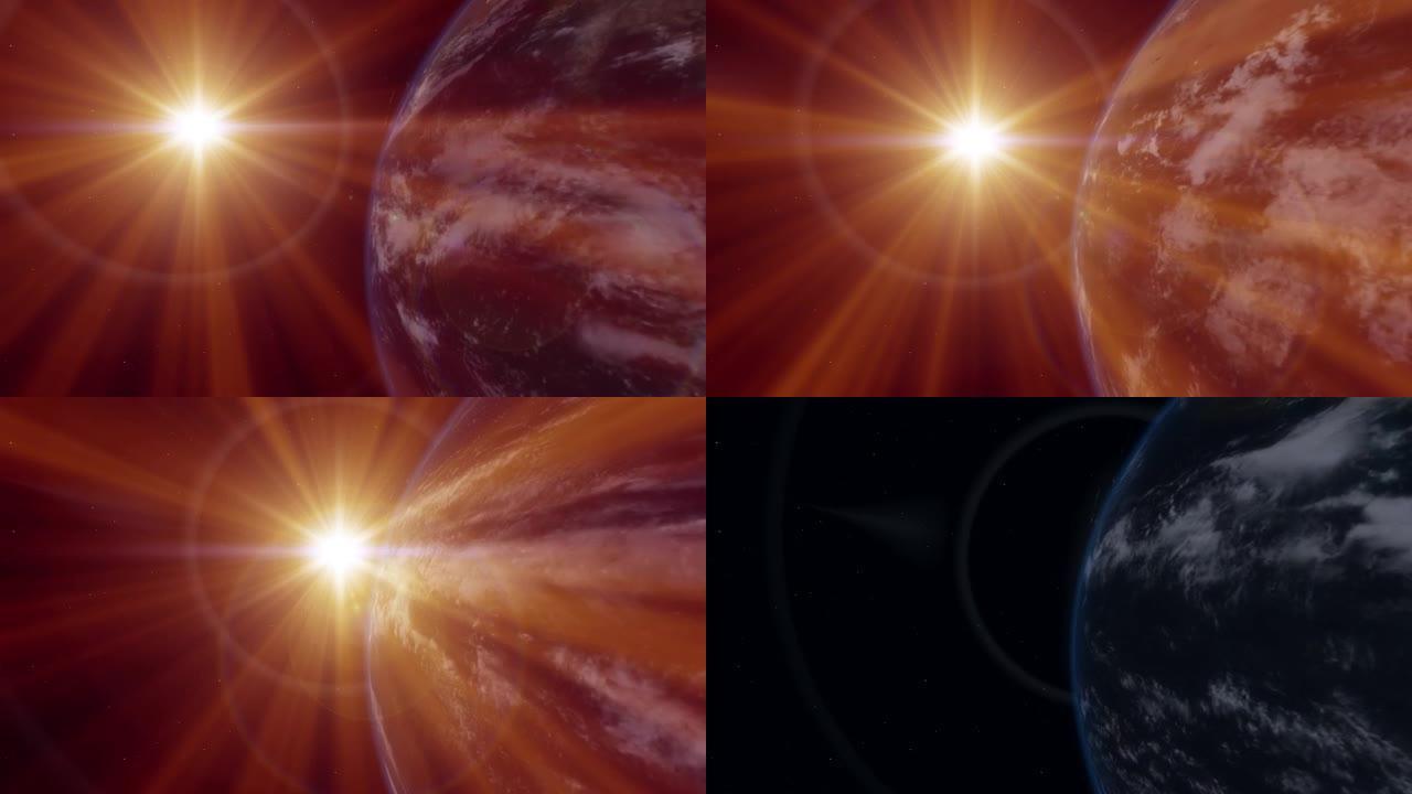 地球空间太阳射线4k