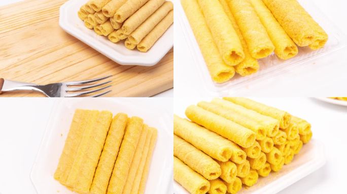 【镜头合集】美味蛋卷小吃休闲食品（3）