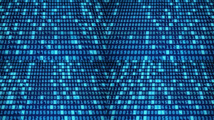 4K 3D数字十六进制大数据数字代码循环背景动画。