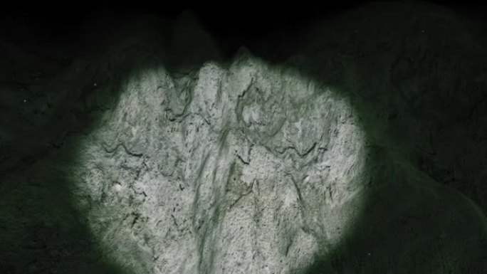 在海床中发现一条带有聚光灯的海沟
