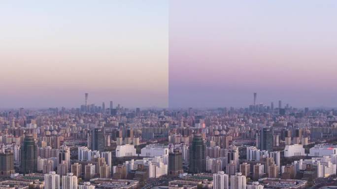 北京城市风光日转夜延时摄影-竖向