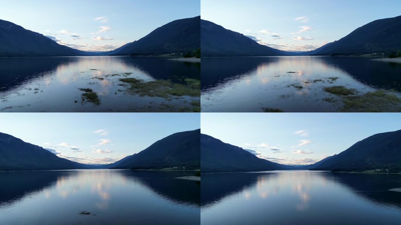 山湖宁静时刻的空中风景