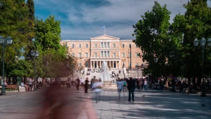雅典宪法广场的时间流逝
