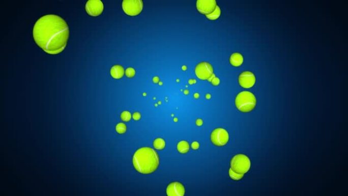 网球在绿屏循环中投掷足球3d动画。体育和娱乐。