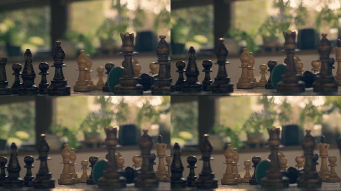 在国际象棋比赛中采取行动。斗技战战略战术。击倒敌人国王