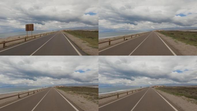 卡波德加塔的POV汽车驾驶: 西班牙的夏季公路旅行