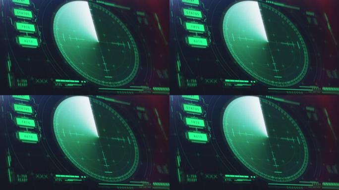 军用舰艇或飞机雷达显示扫描结果，发现多个目标