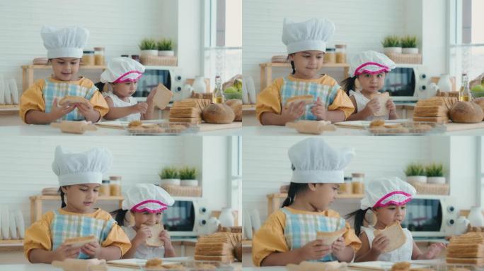 两姐妹学习手工制作面包店