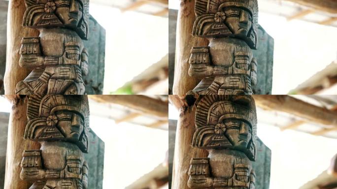 墨西哥传统木雕的细节照片