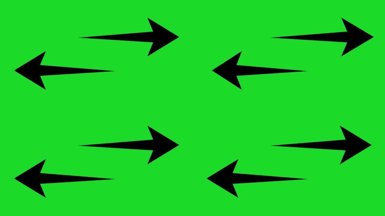 指示左右方向的箭头黑色剪影的循环动画