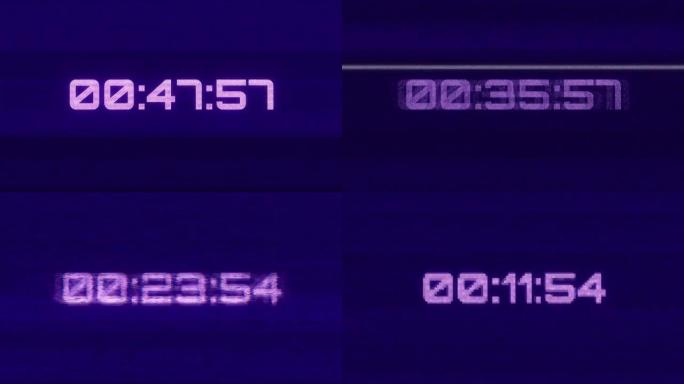 霓虹灯倒计时计时器时钟计数器记分牌，显示天，小时，分钟和秒。