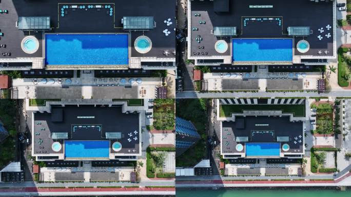 俯瞰酒店露天泳池