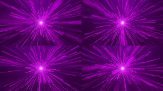 飞溅元素彩色粉末爆炸粒子紫色循环背景