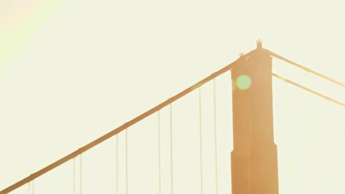 日落时旧金山金门大桥空中北塔