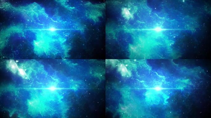 中心光旋转风景螺旋无限星系外太空旅行中心移动恒星星云循环动画。