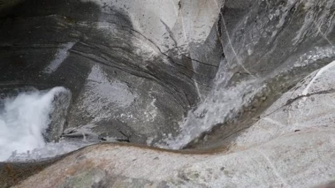峡谷中水的慢动作细节拍摄