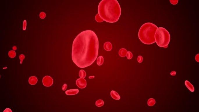 人体动脉循环动画中的3d医用血细胞。