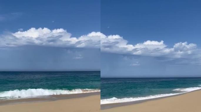 空旷海滩的风景竖屏沙滩风光旷野