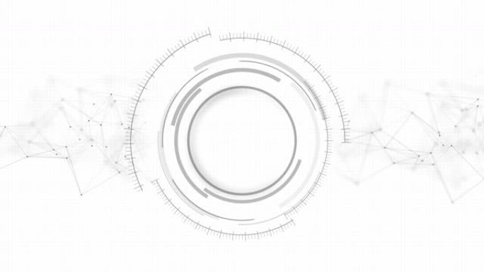 4k环白色清洁圆形科幻元素，为未来核心可视化器背景。