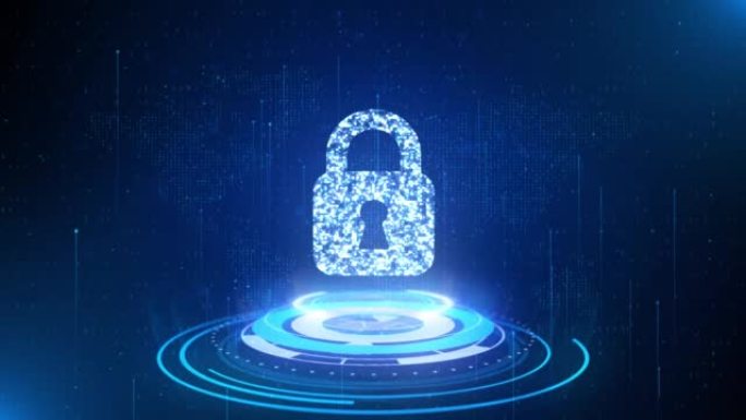 4k锁图标数字挂锁网络安全数据技术全球网络数据保护背景，