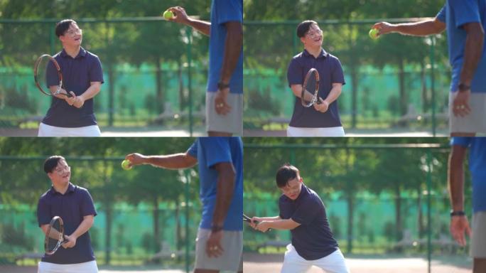 亚洲印度男教练执教中国唐氏综合症男打网球