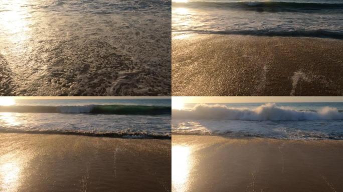日出时热带海滩的风景