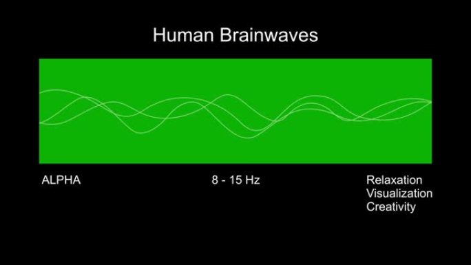 阿尔法人类脑电波图。4k动画。