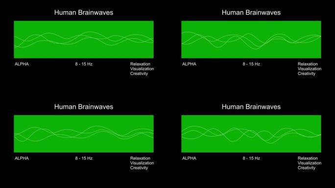 阿尔法人类脑电波图。4k动画。