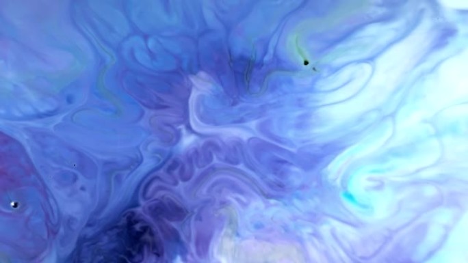 抽象慢动作墨水背景超级充满活力的彩色油漆宇宙漩涡和波浪流动形式