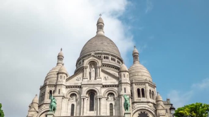 4k延时: 法国巴黎蒙马特圣心大教堂