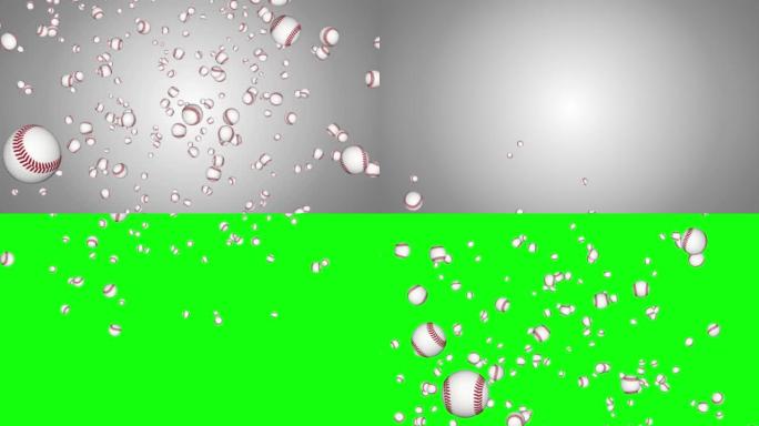 在绿色屏幕上慢动作旋转的旋转球的3d动画。4k背景。