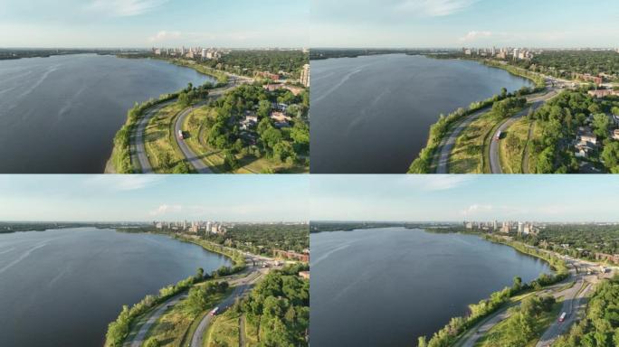 Aerial view of bus driver Sir John A. Macdonald Pa