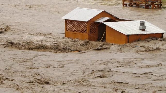 洪水、河流泛滥、生态灾难、全球变暖问题