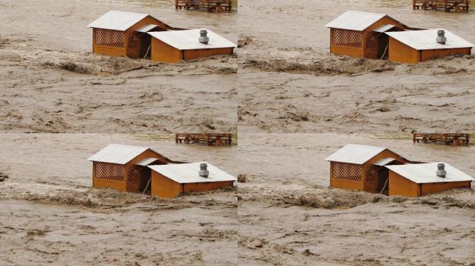 洪水、河流泛滥、生态灾难、全球变暖问题