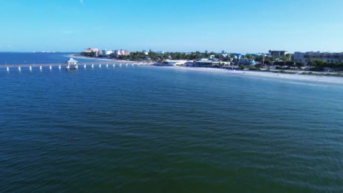 Ft的视频。佛罗里达州迈尔斯·皮尔 (Myers Pier)，无人机