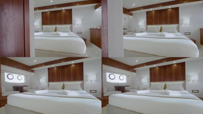 游艇上的DS卧室酒店装修实拍素材