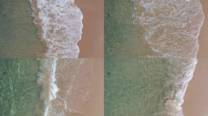 绿松石海洋的无人驾驶飞机拍摄。海滩正上方