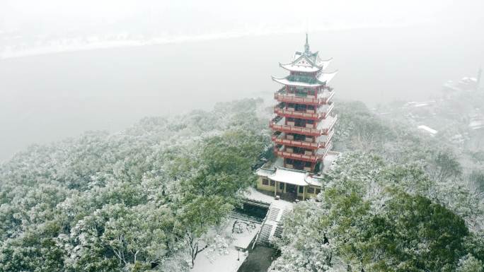 株洲地标雪景   神农公园