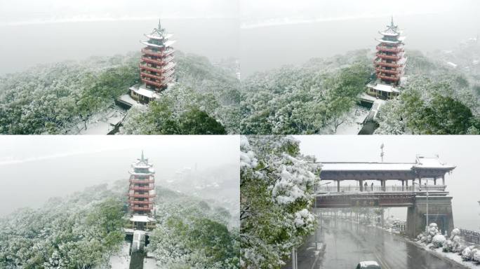 株洲地标雪景   神农公园