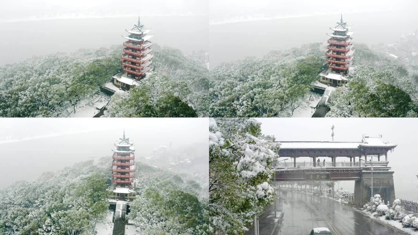 株洲地标雪景   神农公园