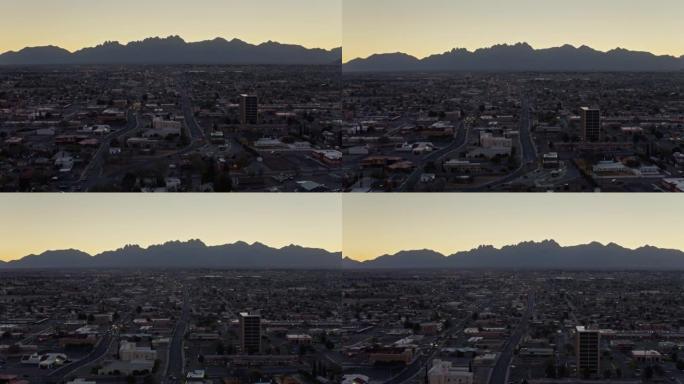 新墨西哥州拉斯克鲁塞斯清晨的鸟瞰图