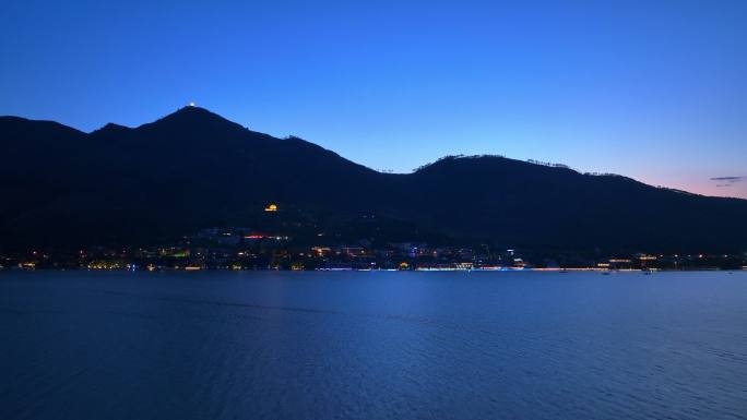 西昌邛海城市夜景航拍4K